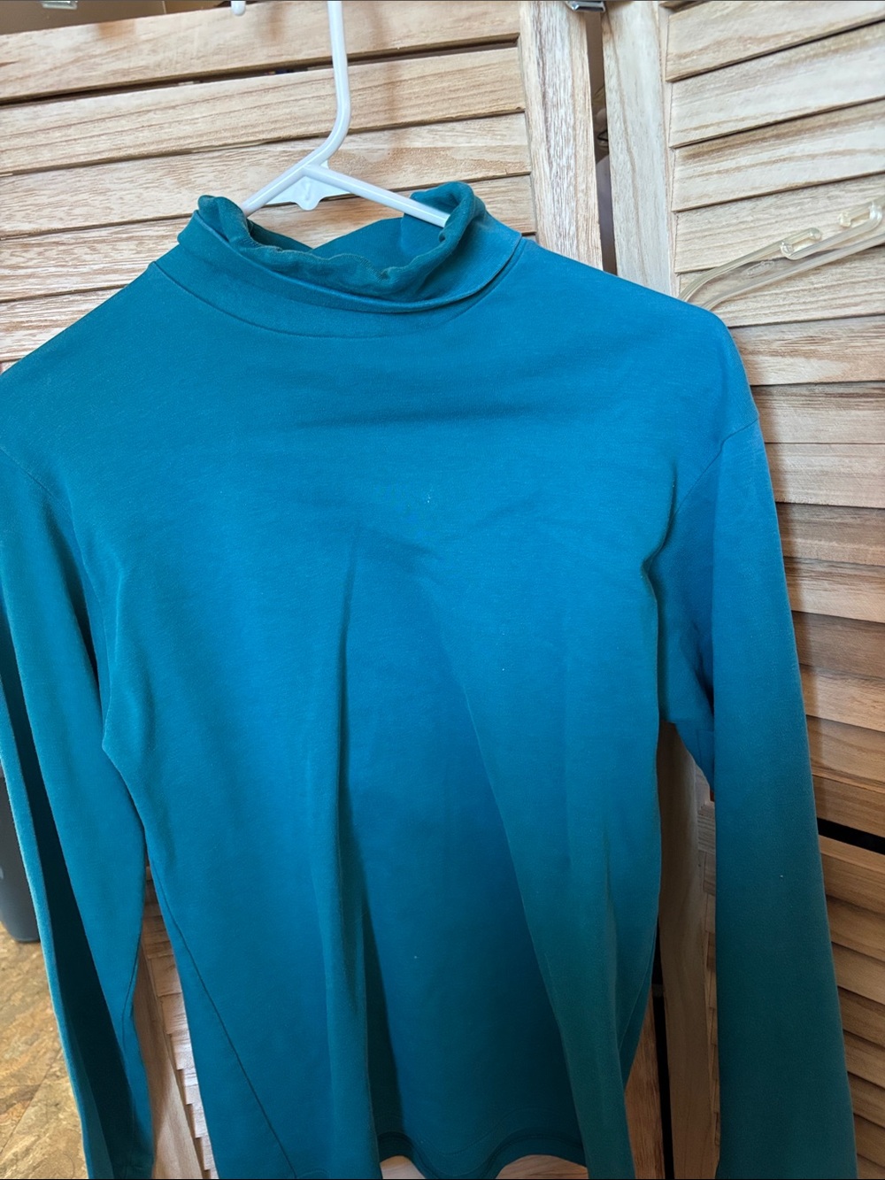 Partners Teal Long Sleeve Turtleneck Top Small